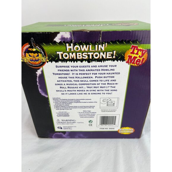 Howlin' Tombstone! Animated Singing Halloween Decoration With Lights & Moving Mo - Picture 6 of 6